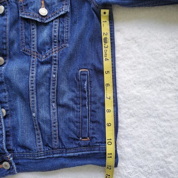 American Eagle Outfitters Deep Blue Wash Jean Jacket 100% Soft Cotton Size M - Picture 11 of 15